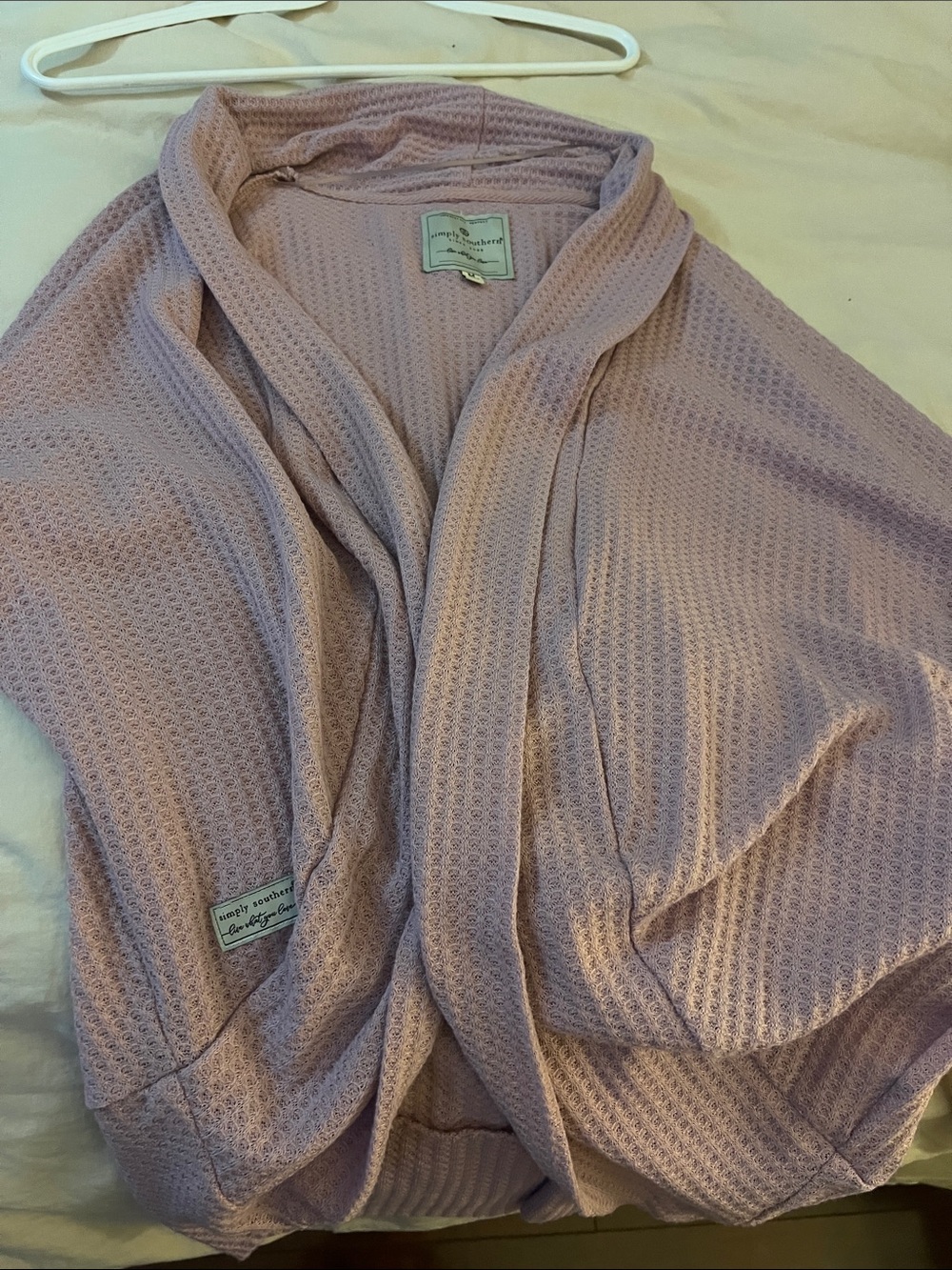Simply Southern Open-Front Waffle Cardigan - Dusty Mauve - Picture 4 of 4
